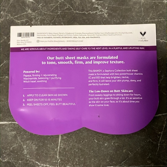 Bawdy Sephora collection butt sheet mask new - Picture 2 of 2